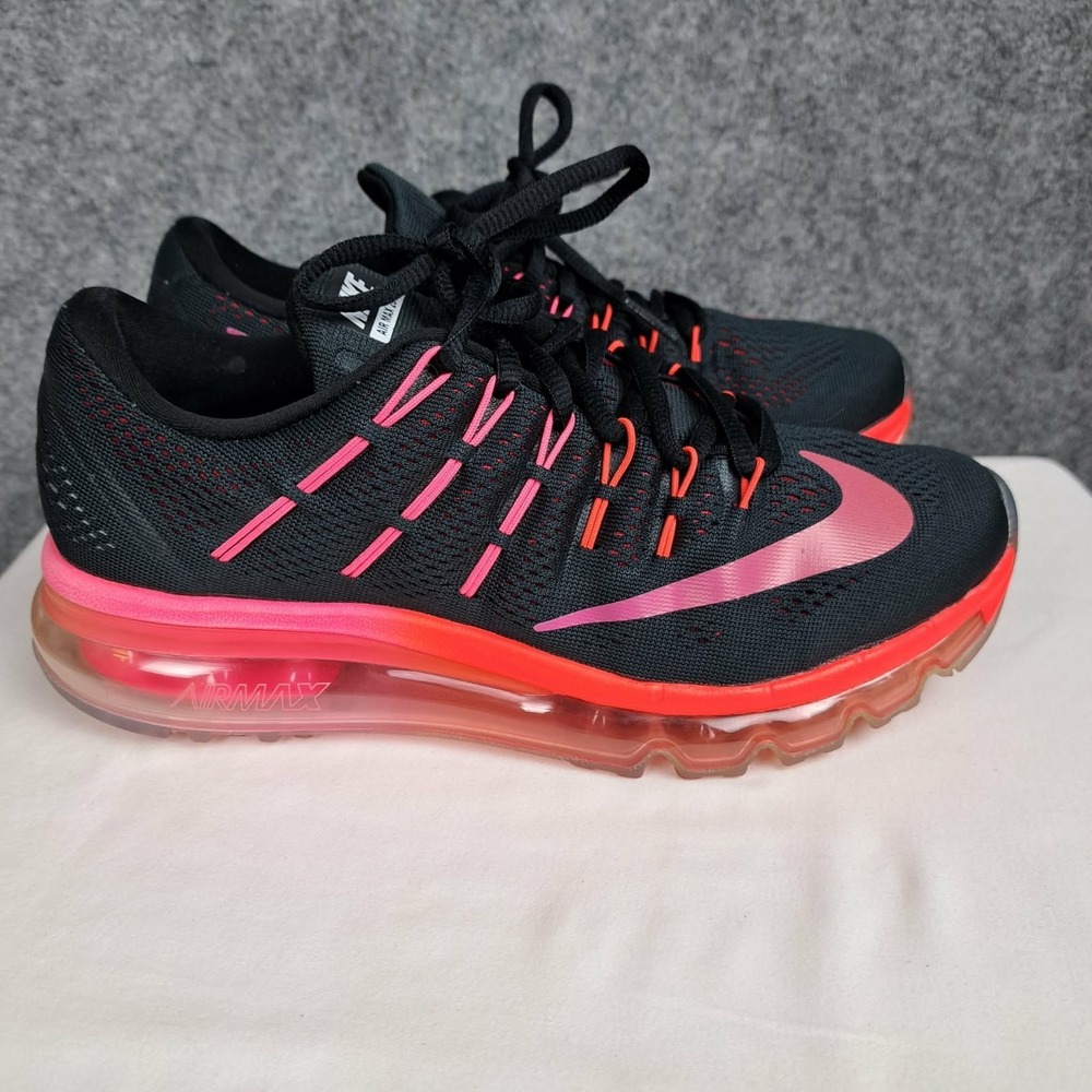 Nike Air Max 2016 Women's Size 7.5 Sneakers Shoes Black Pink 806772-006